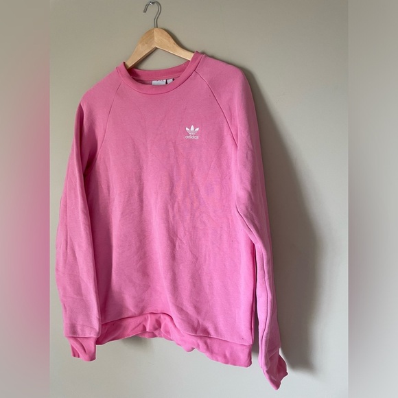 Adidas Men's Crewneck cozy fleece Sweater in Vibrant Pink size small NWOT - Picture 8 of 8